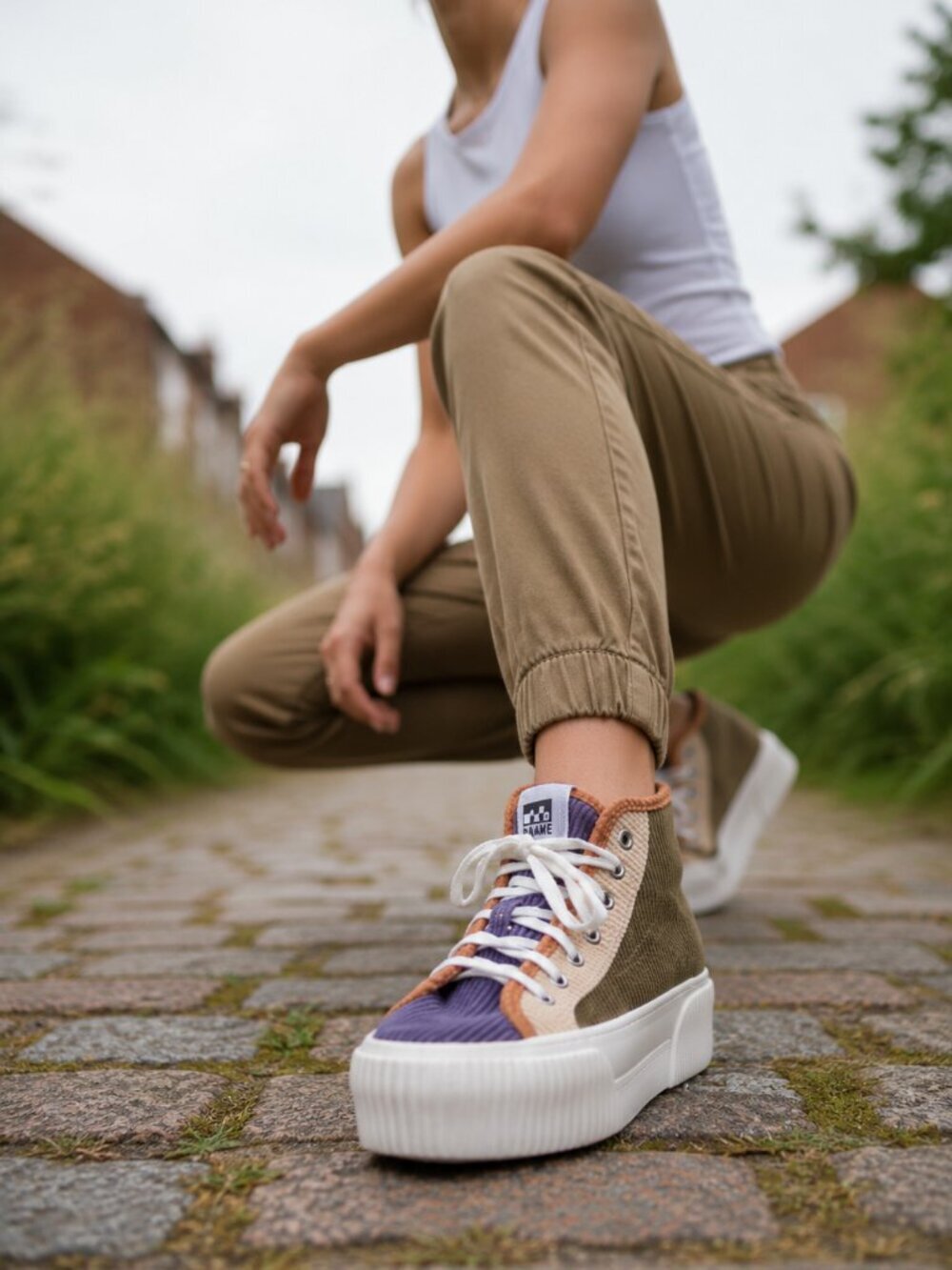 Color Pop! NØ NAME Corduroy High-Top Sneakers